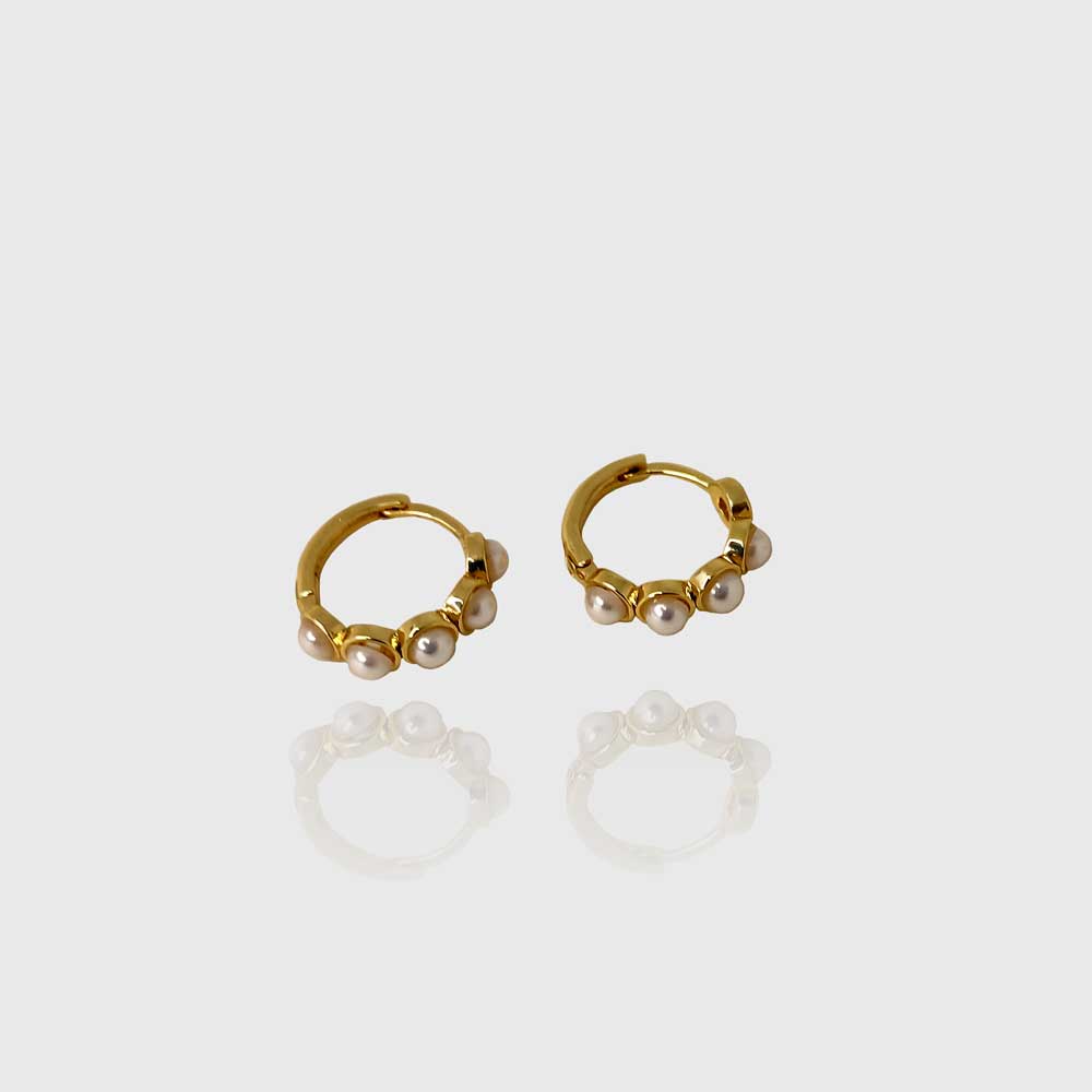 Aros mini piercing Triple pearl