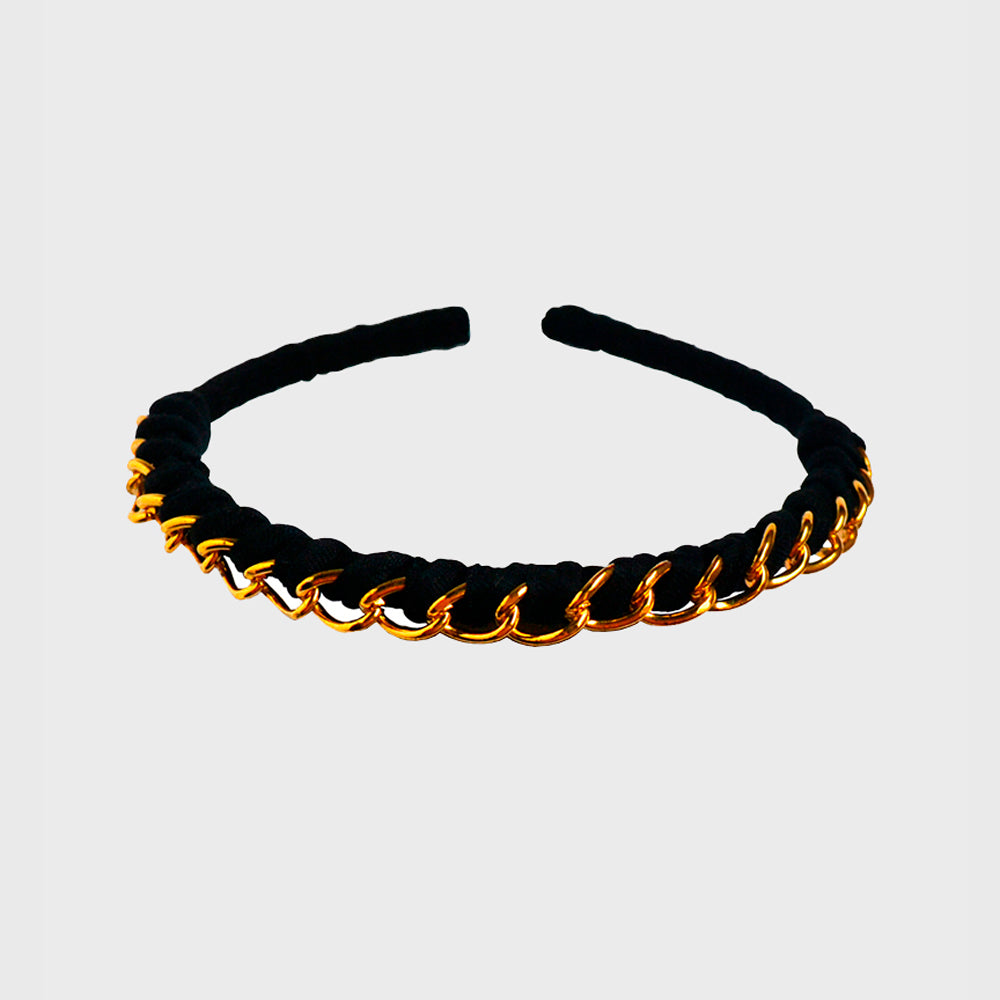 Cintillo Inés Negro Dorado