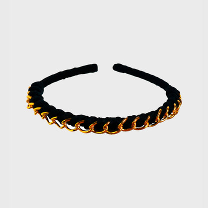 Cintillo Inés Negro Dorado