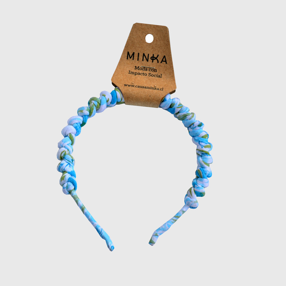 Cintillo María Floreado Celeste