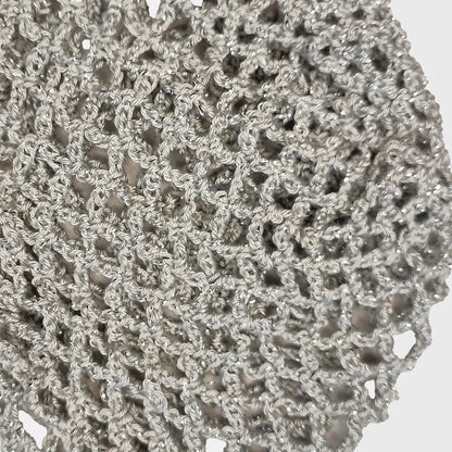 Crochet Hat Plateado Brillos