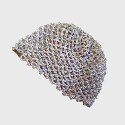 Crochet Hat Plateado Brillos