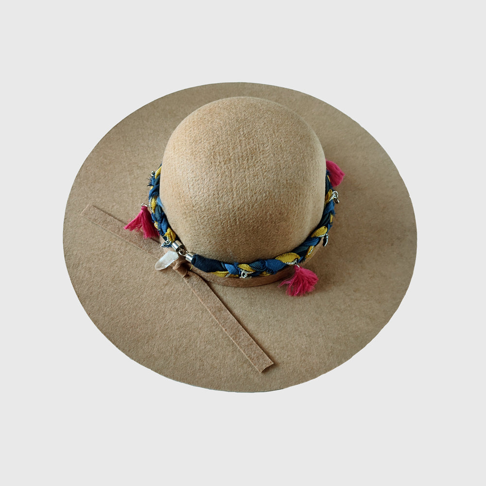Sombrero ala ancha Beige