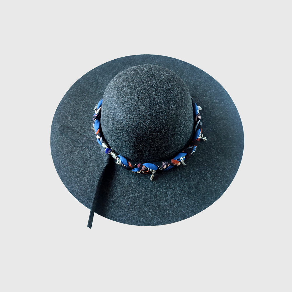 Sombrero ala ancha marengo - Strap Azul