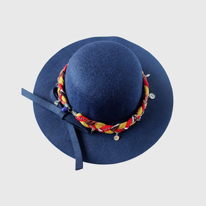 Sombrero ala corta azul