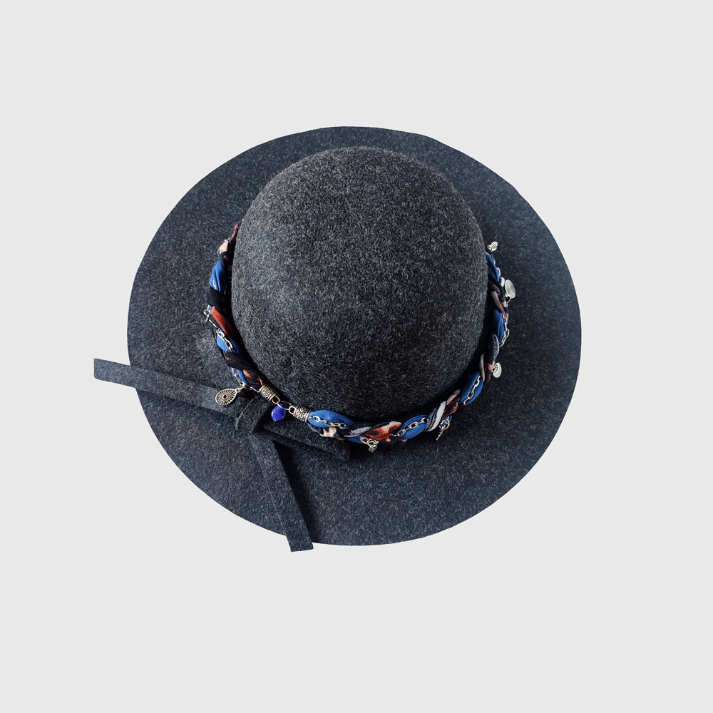 Sombrero ala corta marengo - Strap Azul