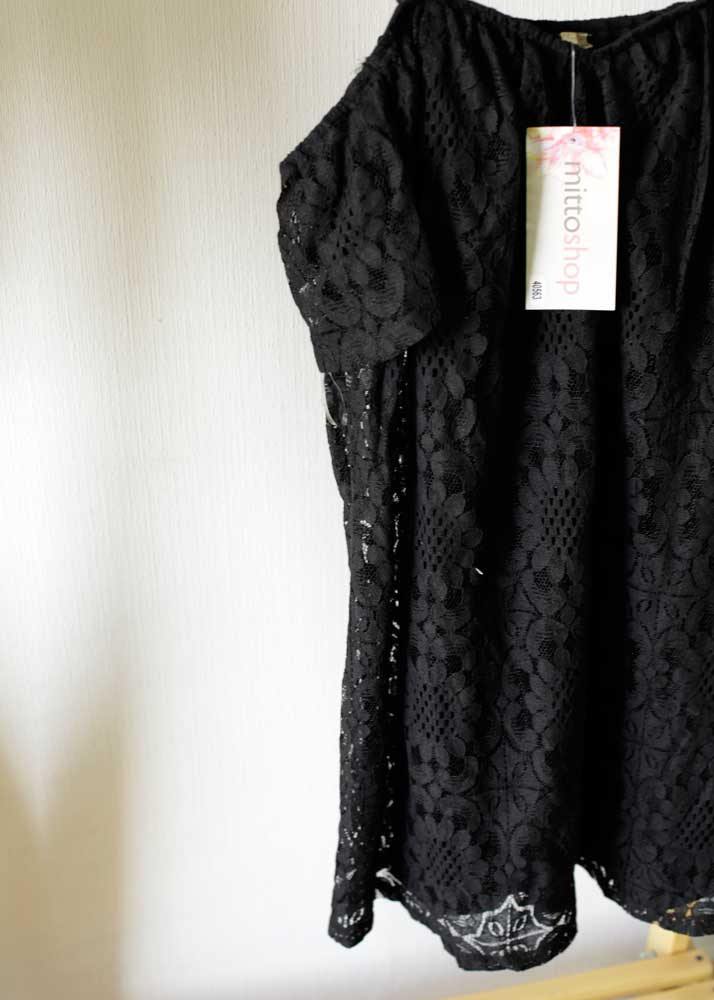 Vestido negro encajes - Talla m