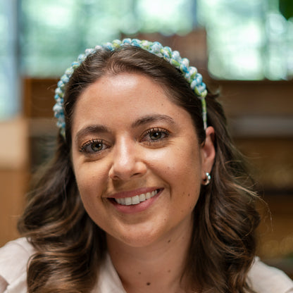 Cintillo María Floreado Celeste